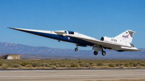 NASA X-59 Sessiz Süpersonik Uçak Bu Ay İlk Kez Ses Duvarını Aşmaya Hazırlanıyor NASA X-59 Sessiz Süpersonik Uçak Bu Ay İlk Kez Ses Duvarını Aşmaya Hazırlanıyor